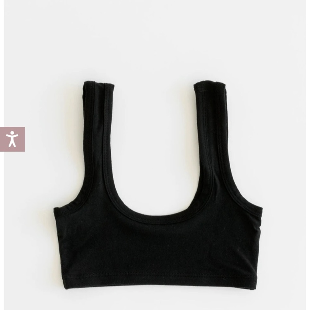 Shop ARQ black medium wide strap bra / bralette